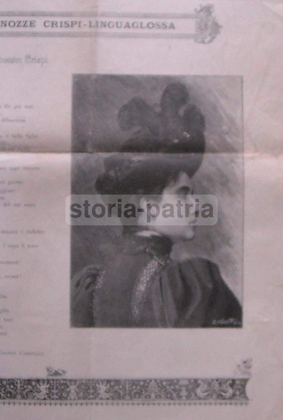 L'Occhialetto 1895: Nozze Crispi Linguaglossa Con Scritti Di Carducci E d'Annunzio