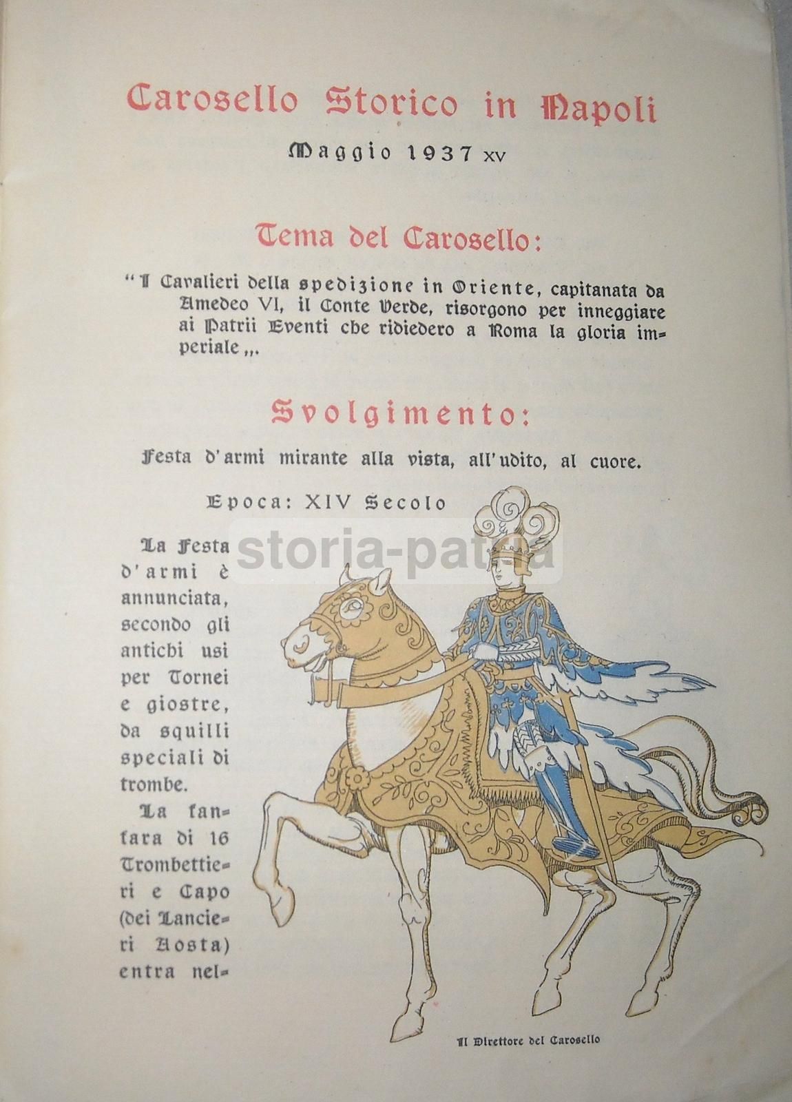 Carosello Storico Napoli 1937 Richter Araldica Medievale Galante