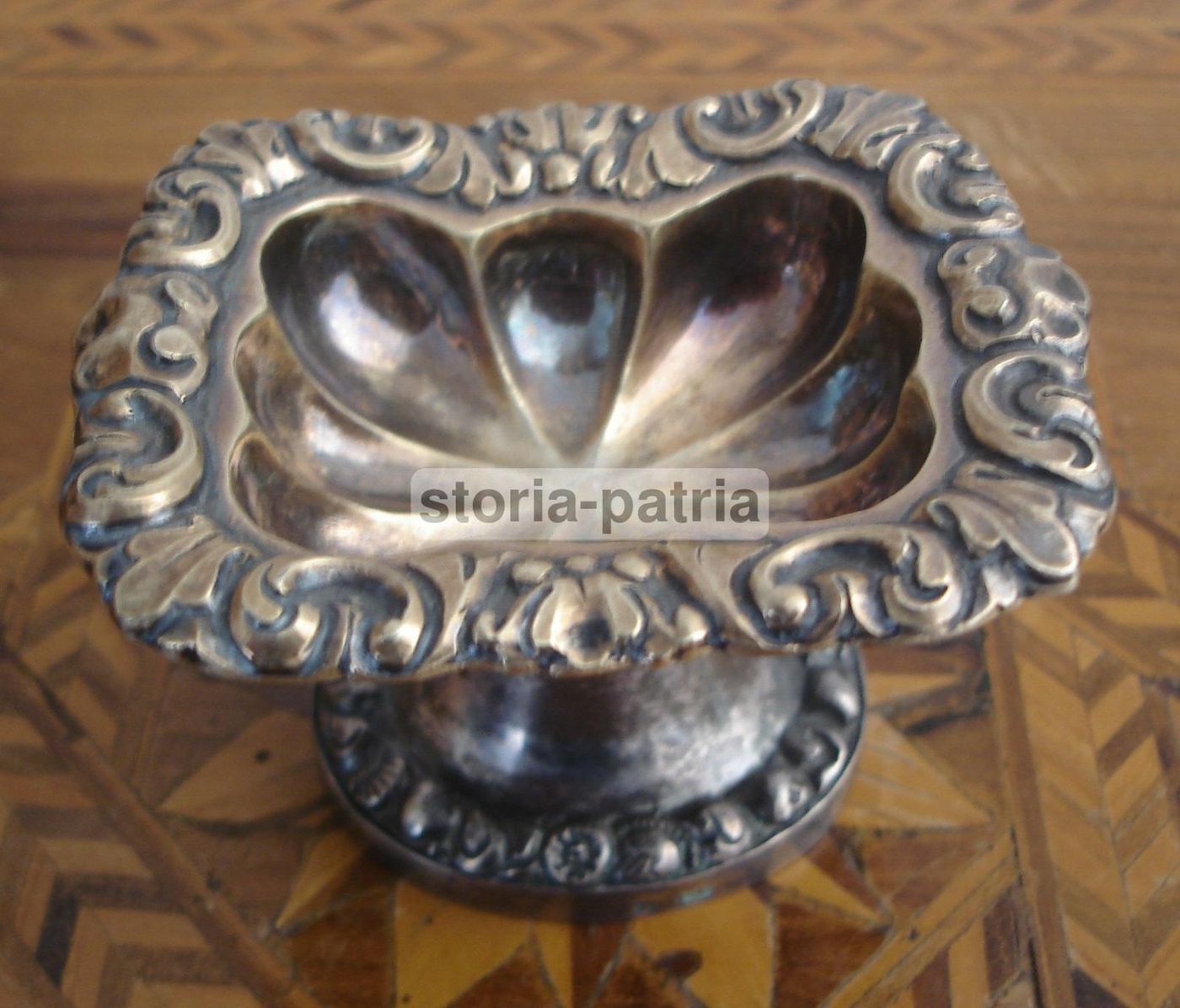 Saliera Antica Napoletana In Argento 800 Con Punzoni Originali