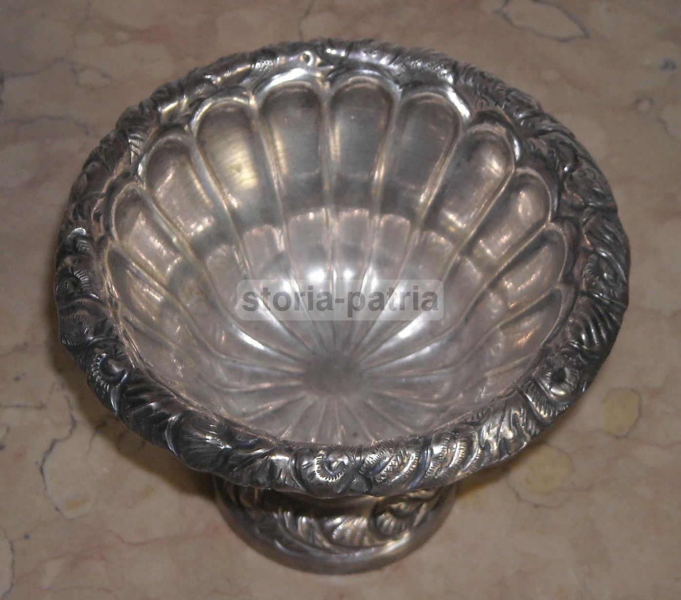 Alzata In Argento Napoletana Con Delfini, Centrotavola Antico