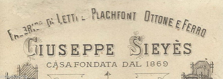 Biglietto Pubblicitario Antico Letti Ferro Napoli Sieyes 1899