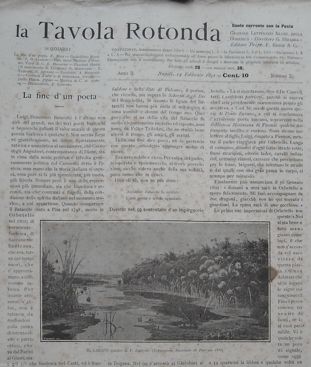 La Tavola Rotonda 1892 Napoli Rossini Loiacono Teatro Letteratura