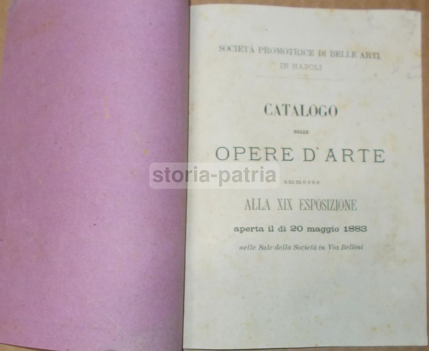 Catalogo XIX Mostra Società Promotrice Belle Arti Napoli 1883