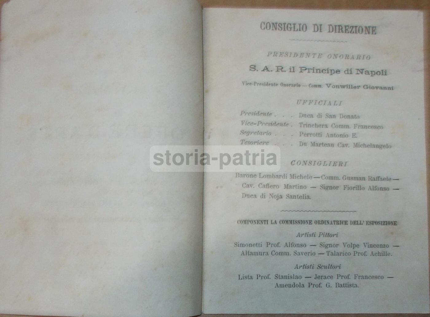 Catalogo XIX Mostra Società Promotrice Belle Arti Napoli 1883