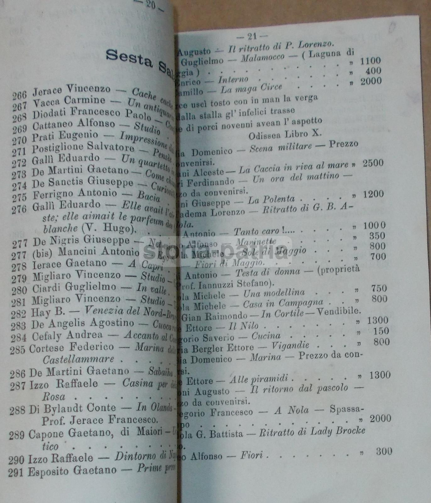 Catalogo XIX Mostra Società Promotrice Belle Arti Napoli 1883