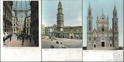 Napoli, Vedute Antiche: Set Di 9 Cartoline (fine '800   Primi '900)