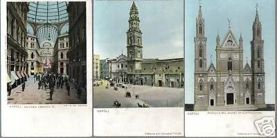 Napoli, Vedute Antiche: Set di 9 Cartoline (fine '800 Primi '900)