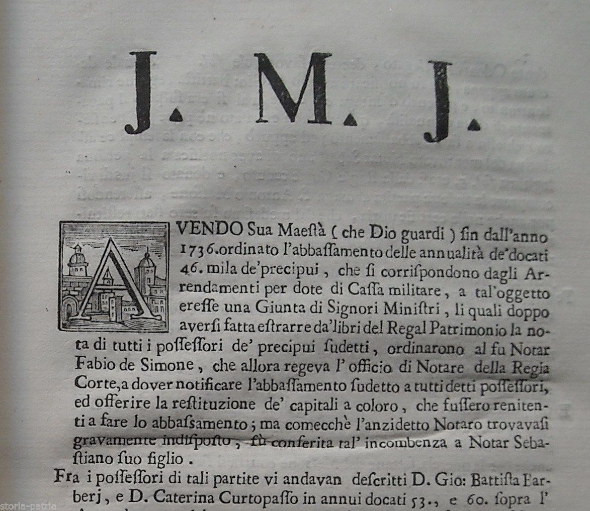 Allegazione Giuridica Barberi Massone, Banco Dei Poveri, Napoli 1747