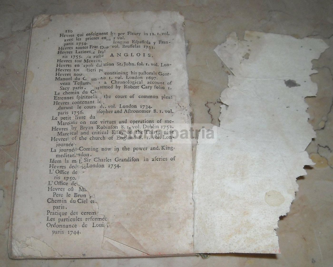 Catalogo Dei Librai Francesi Hermil E Roland, Napoli, 1760