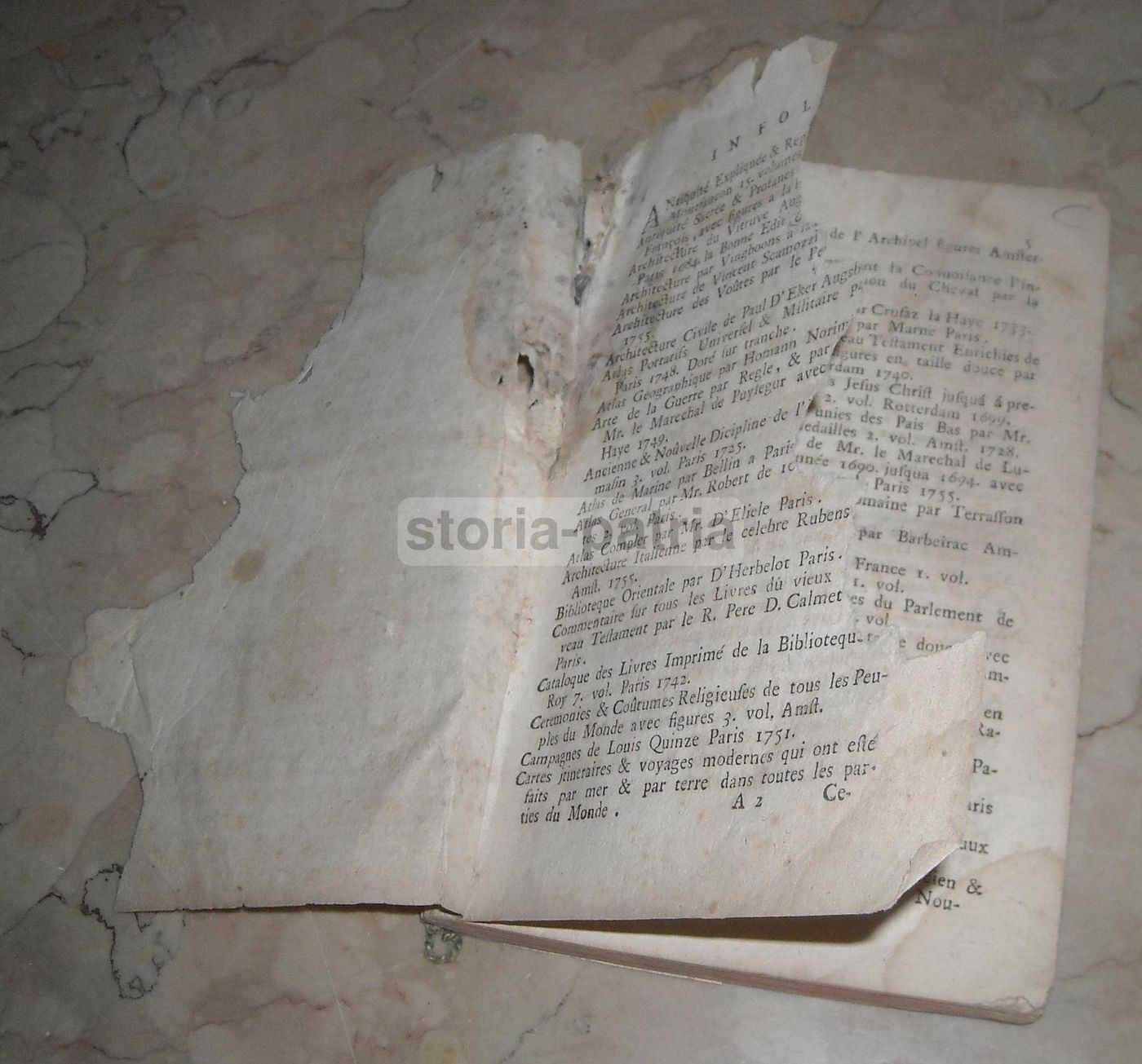 Catalogo Dei Librai Francesi Hermil E Roland, Napoli, 1760