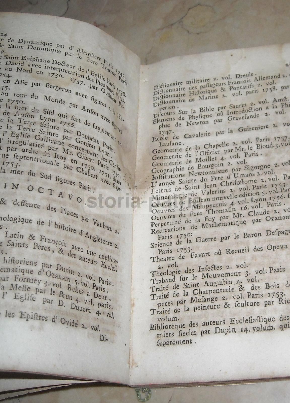 Catalogo Dei Librai Francesi Hermil E Roland, Napoli, 1760