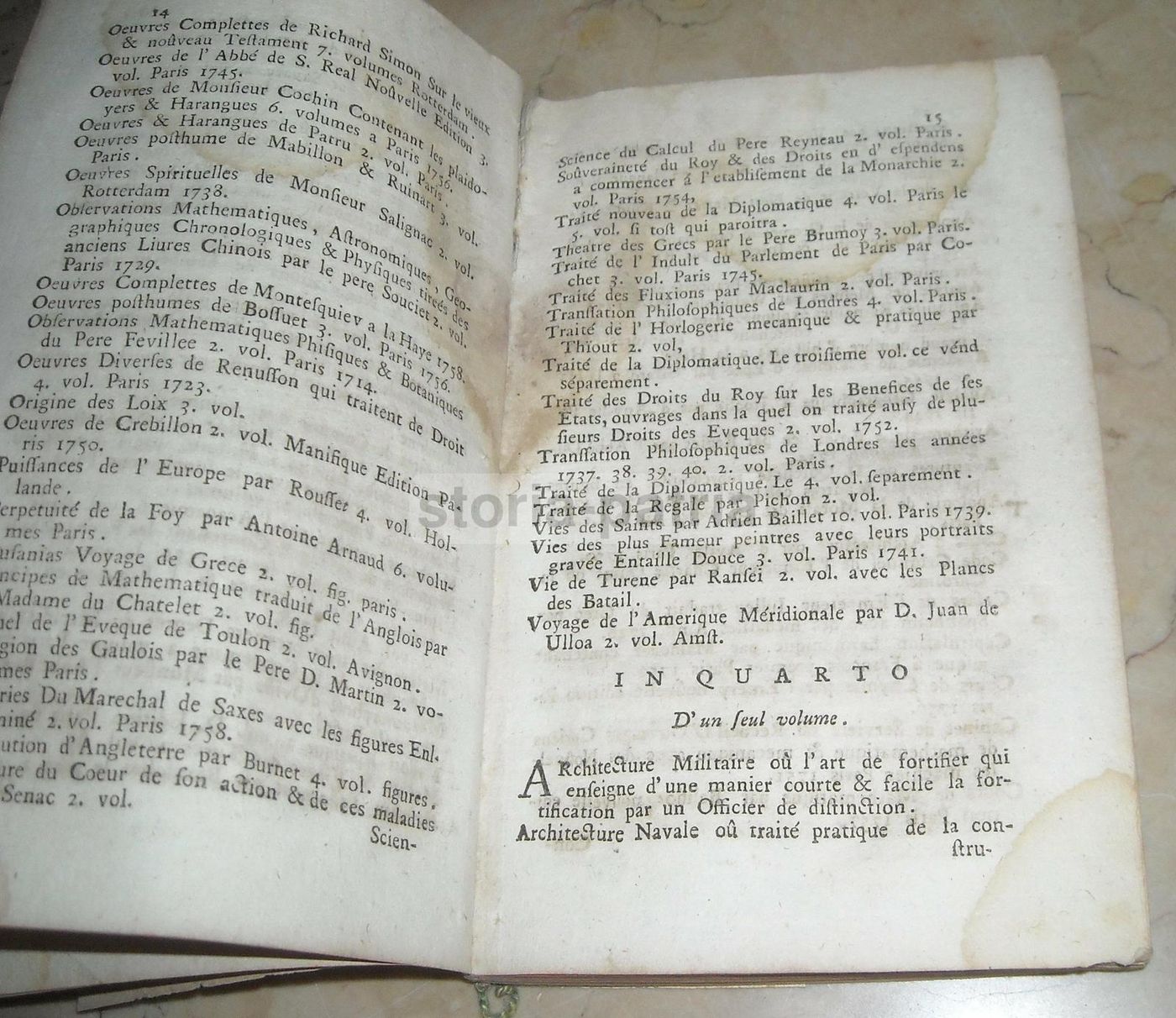Catalogo Dei Librai Francesi Hermil E Roland, Napoli, 1760