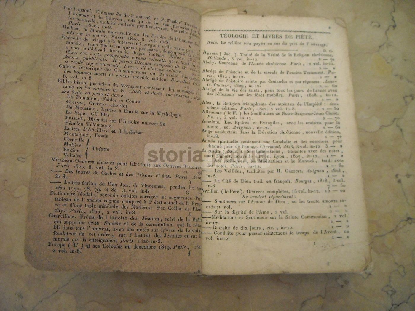 Catalogo De' Libri Francesi Ed Italiani Presso B. Borel, Napoli 1820