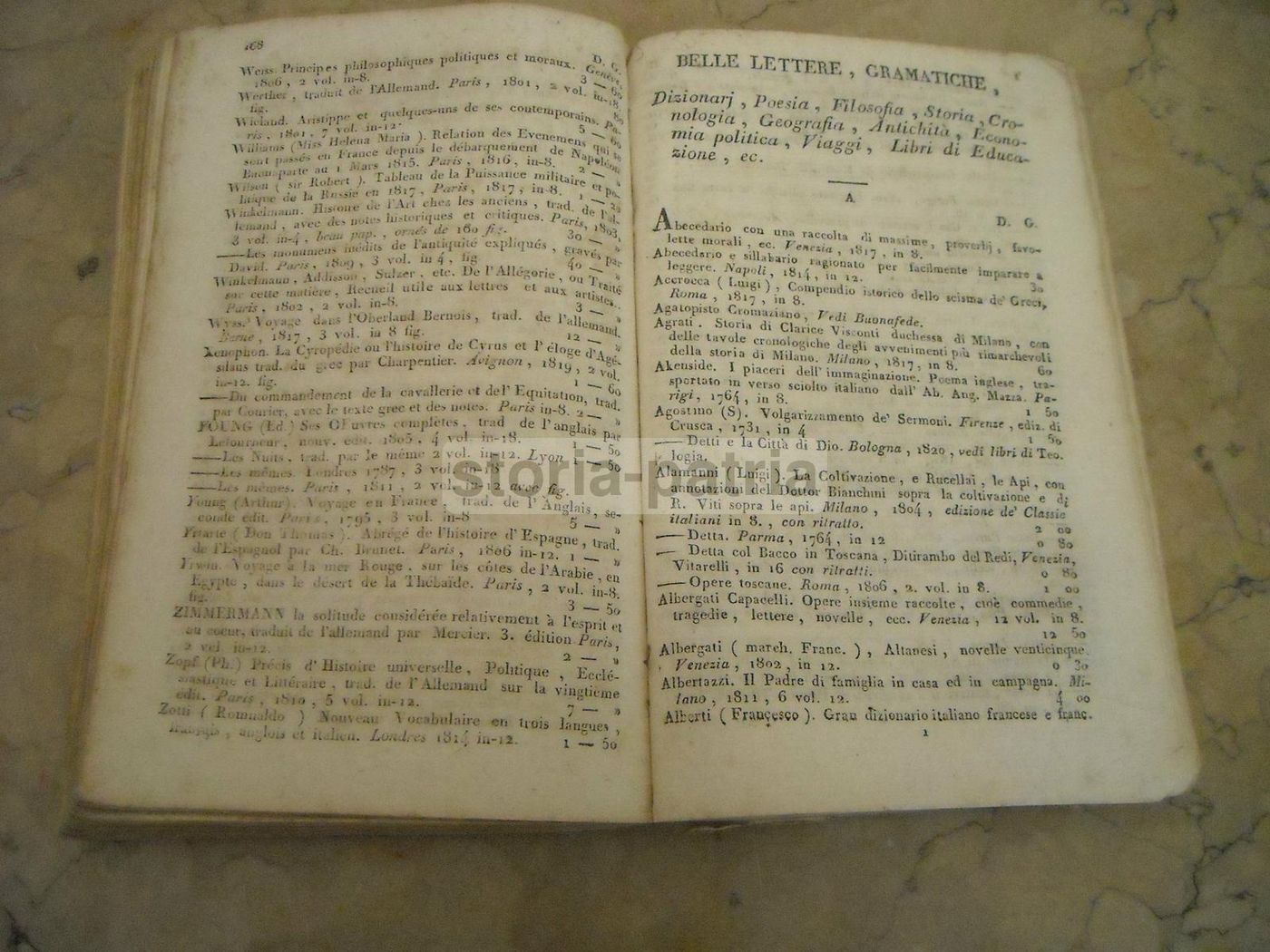 Catalogo De' Libri Francesi Ed Italiani Presso B. Borel, Napoli 1820