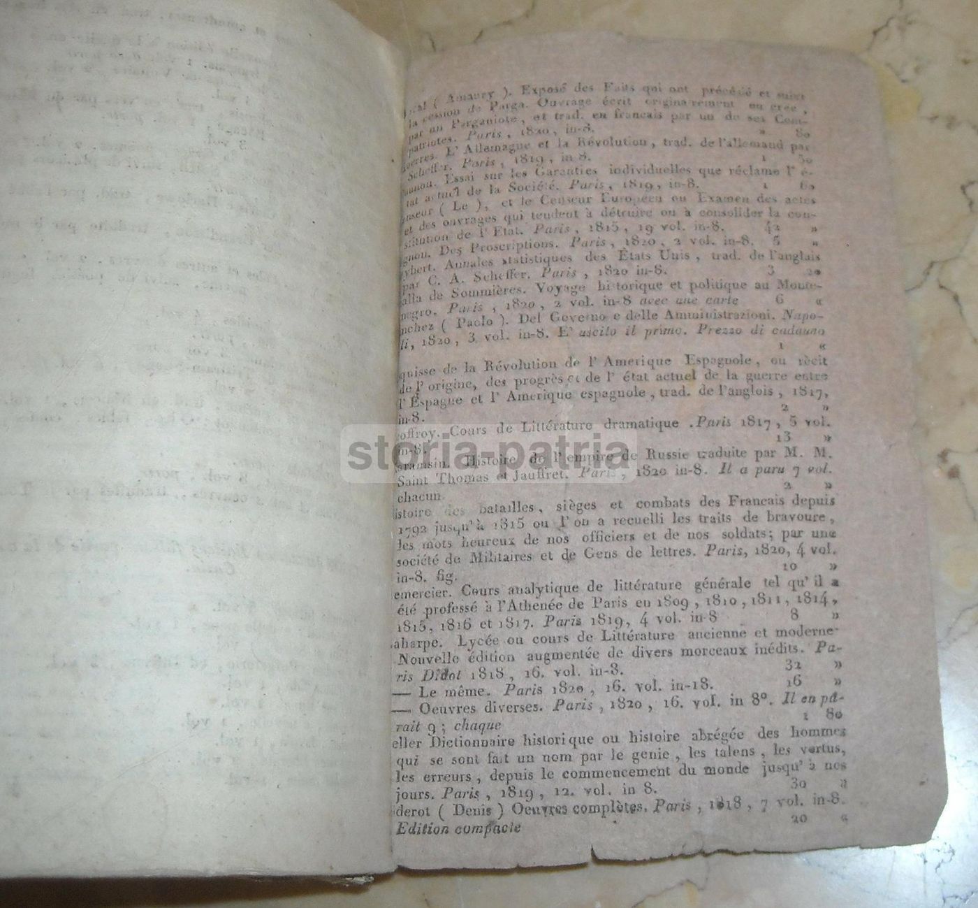 Catalogo De' Libri Francesi Ed Italiani Presso B. Borel, Napoli 1820