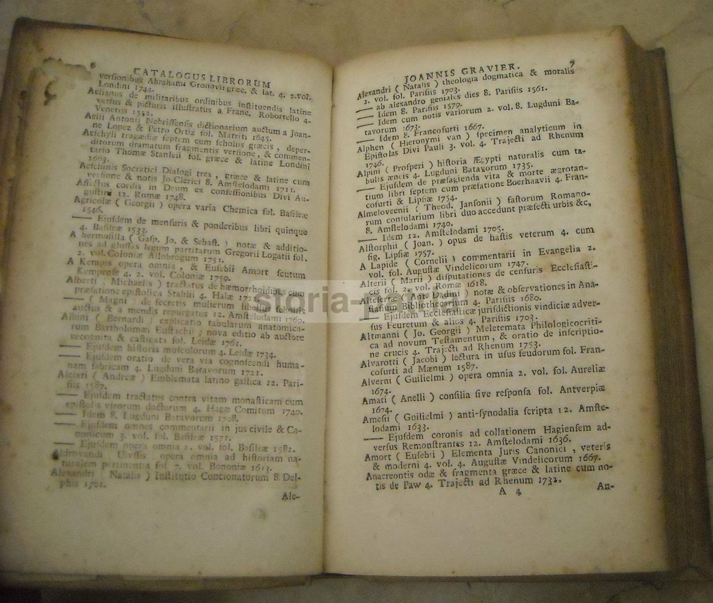 Catalogo Libri Latini, Greci E Francesi Di Jean Gravier, Napoli 1768