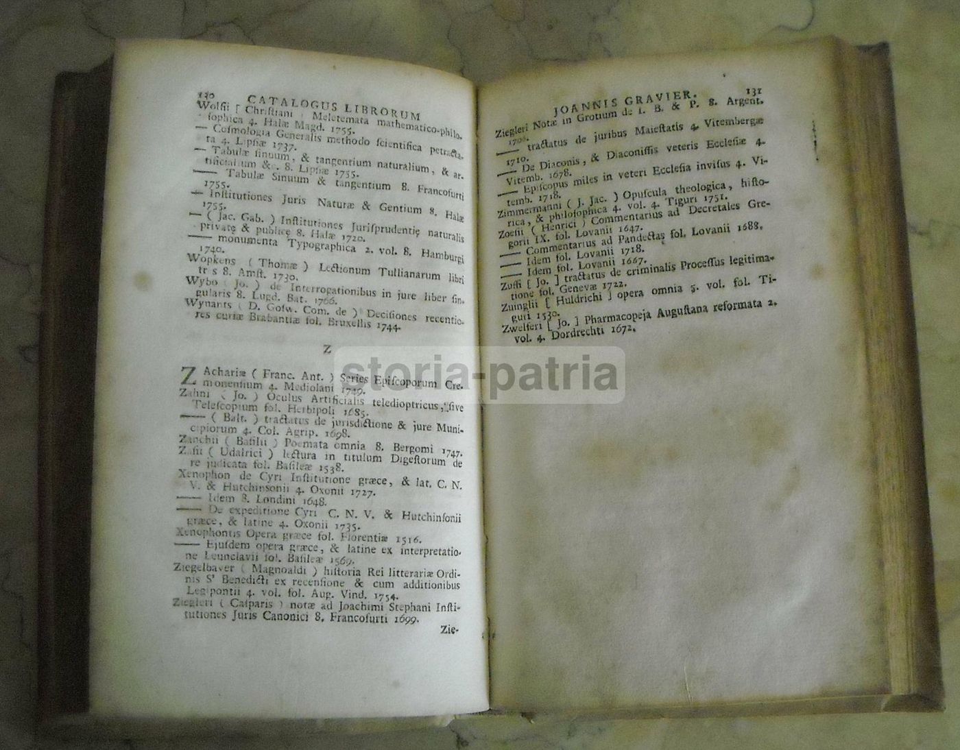 Catalogo Libri Latini, Greci E Francesi Di Jean Gravier, Napoli 1768