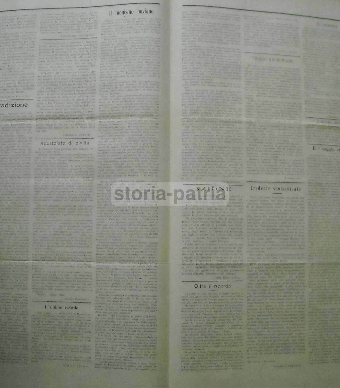 Giornale Commemorativo Giovanni Bovio, Napoli 1906, Numero Unico