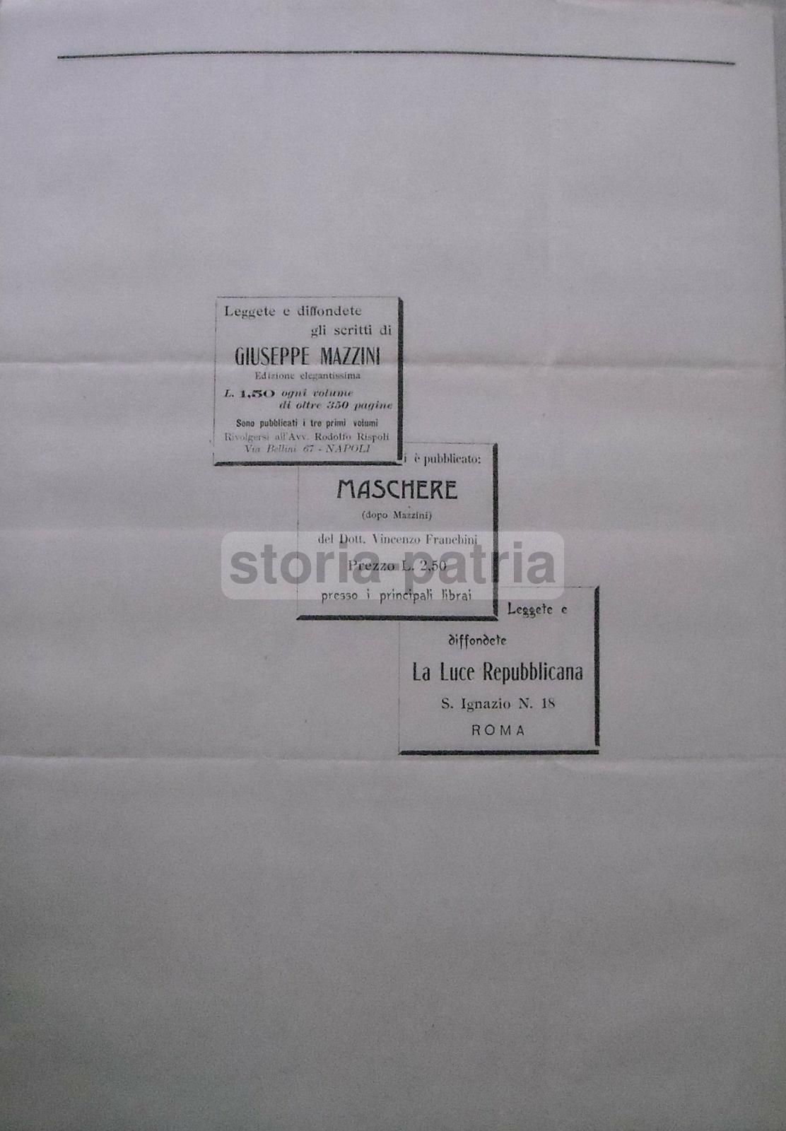 Giornale Commemorativo Giovanni Bovio, Napoli 1906, Numero Unico