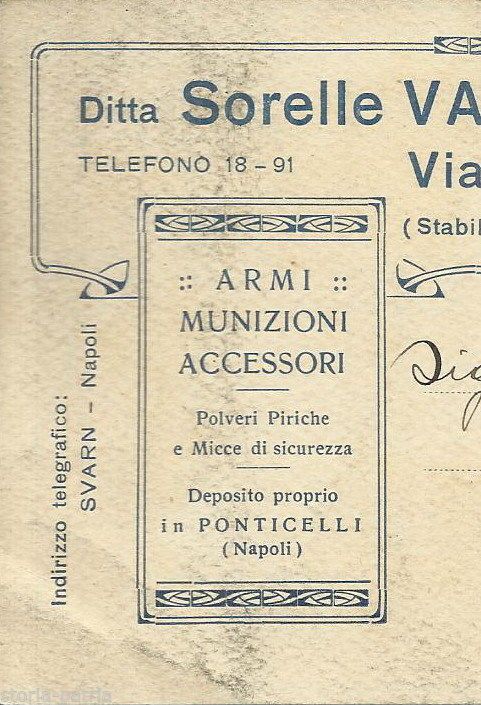 Cartolina Pubblicitaria Armeria Varriale Napoli 1923 Viaggiata