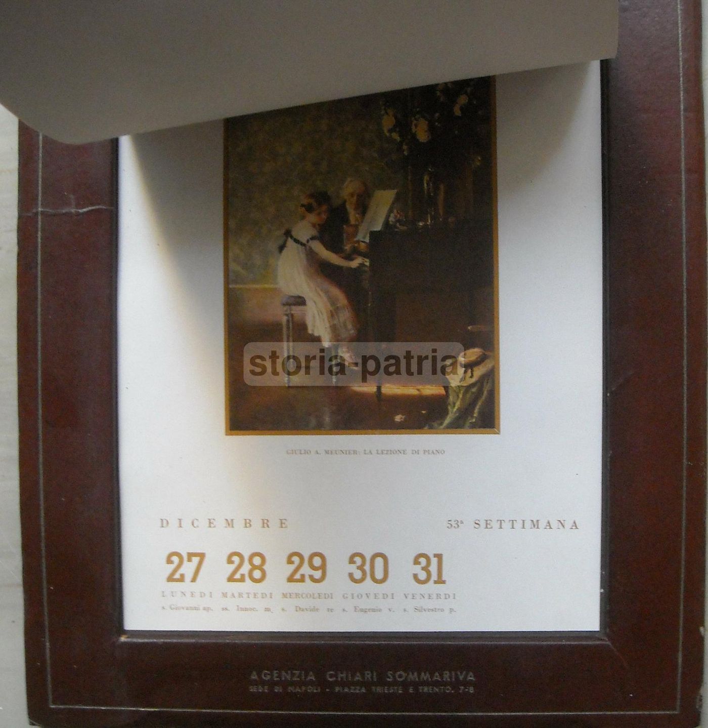 Calendario Artistico Il Mattino 1937, Agenzia Chiari Sommariva, Napoli