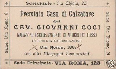 Biglietto Visita Calzoleria Coci Napoli Primo '900 Via Roma