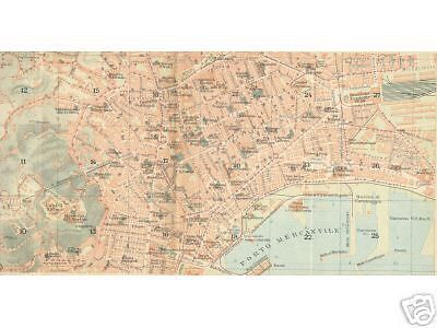 Mappa Topografica Antica Di Napoli Anni '20 Vallardi Tci