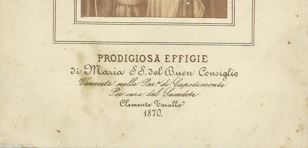 Madonna Del Buon Consiglio, Capodimonte, Napoli. Fotografia, 1870