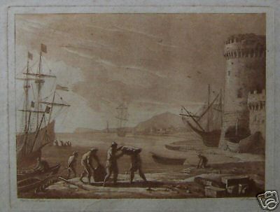 Antica Veduta Portuale Napoletana. Caracciolo Da Claude Lorraine