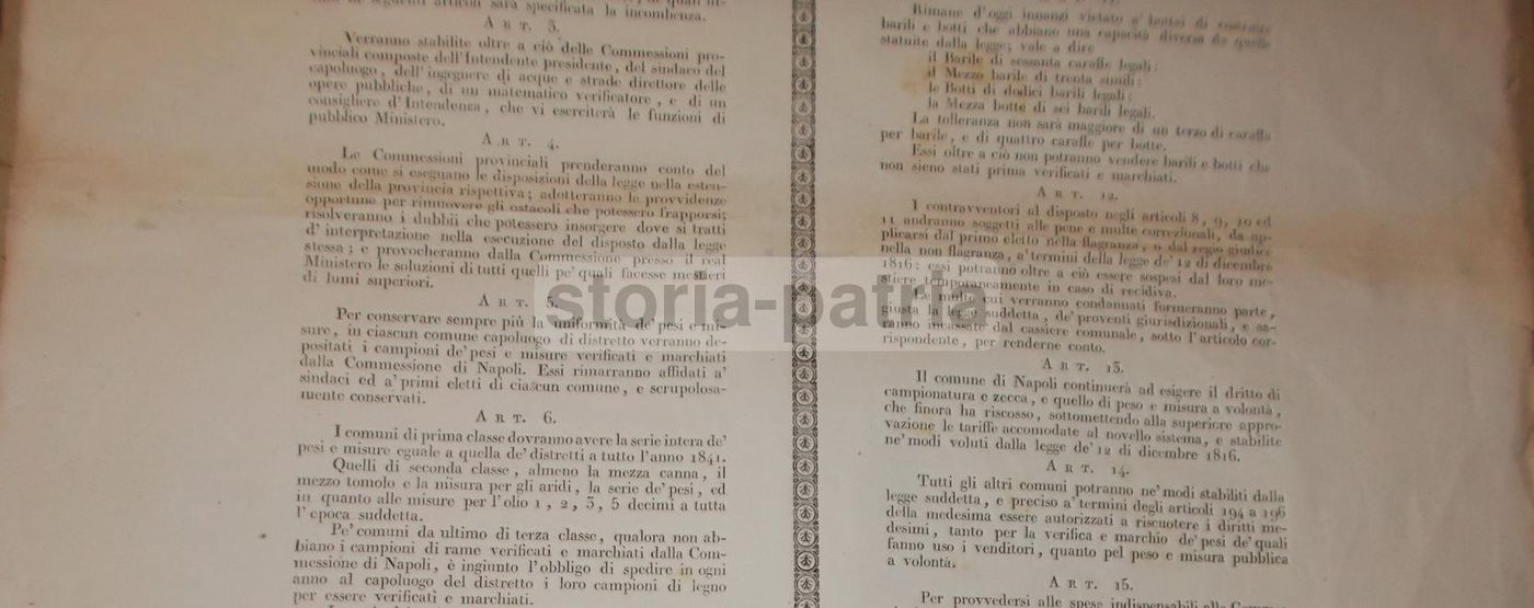 Manifesto Borbonico 1841 Pesi E Misure Napoli Re Ferdinando II