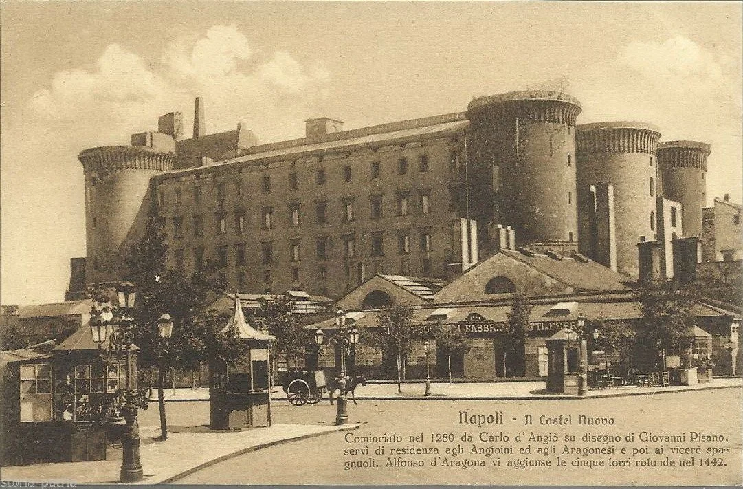 Antique Postcard, Castel Nuovo, Naples (1920s), Brunner Edition