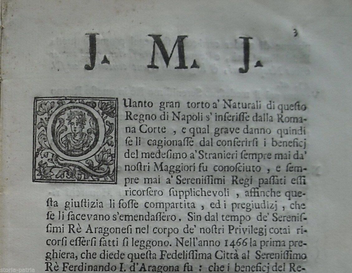 Napoli Vs Principe Chigi, 1718: Raro Documento Giuridico