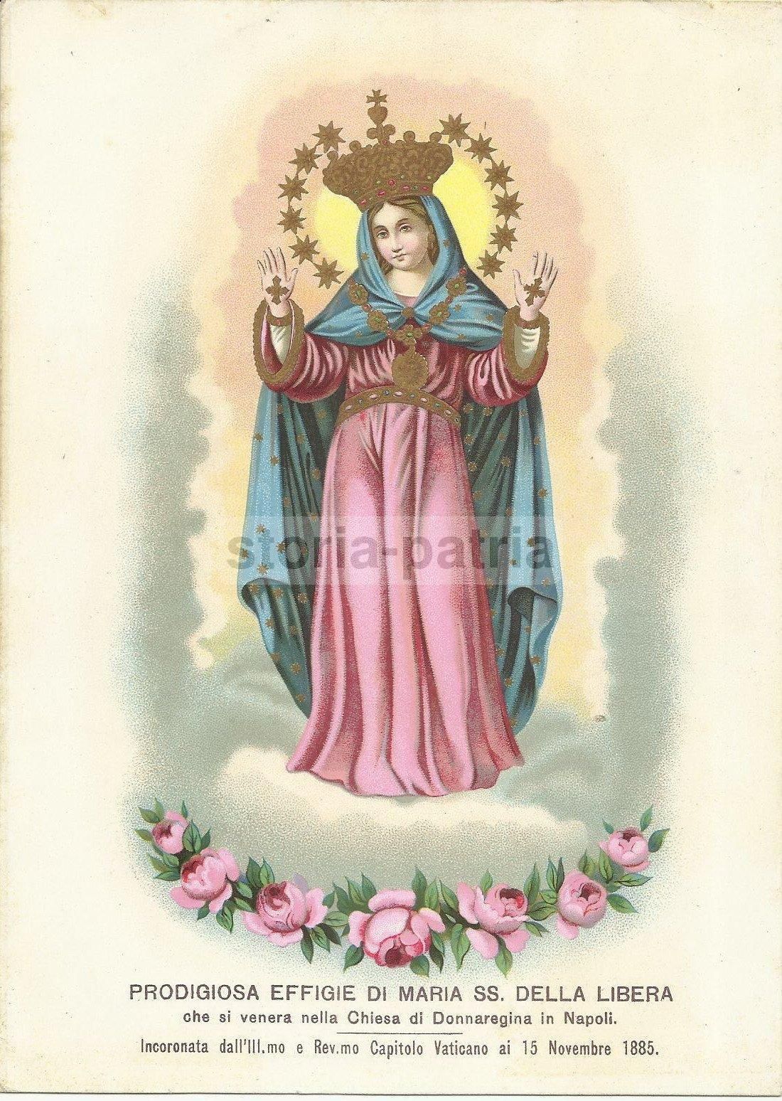 Madonna Della Libera, Donnaregina, Napoli. Stampa Cromolitografica