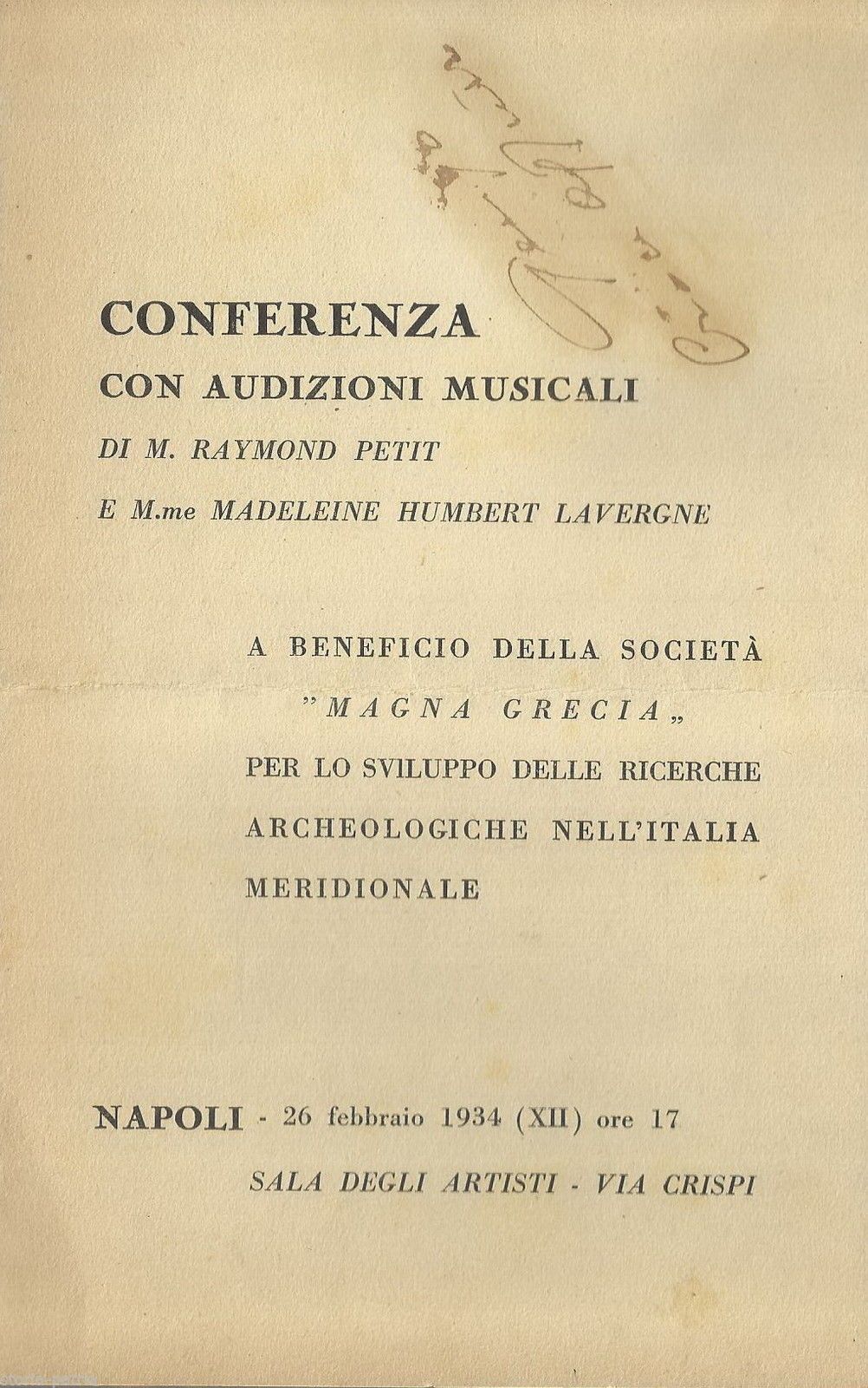 Conferenza Musica Bizantina Napoli 1934 Raymond Petit Lavergne