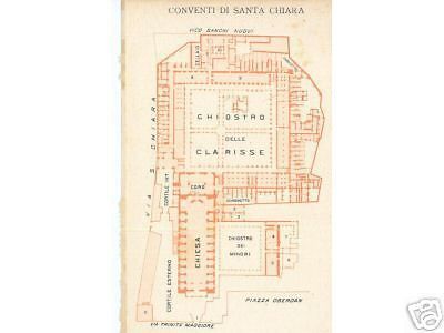 Mappa Antica Convento Di Santa Chiara, Napoli   Pianta Topografica