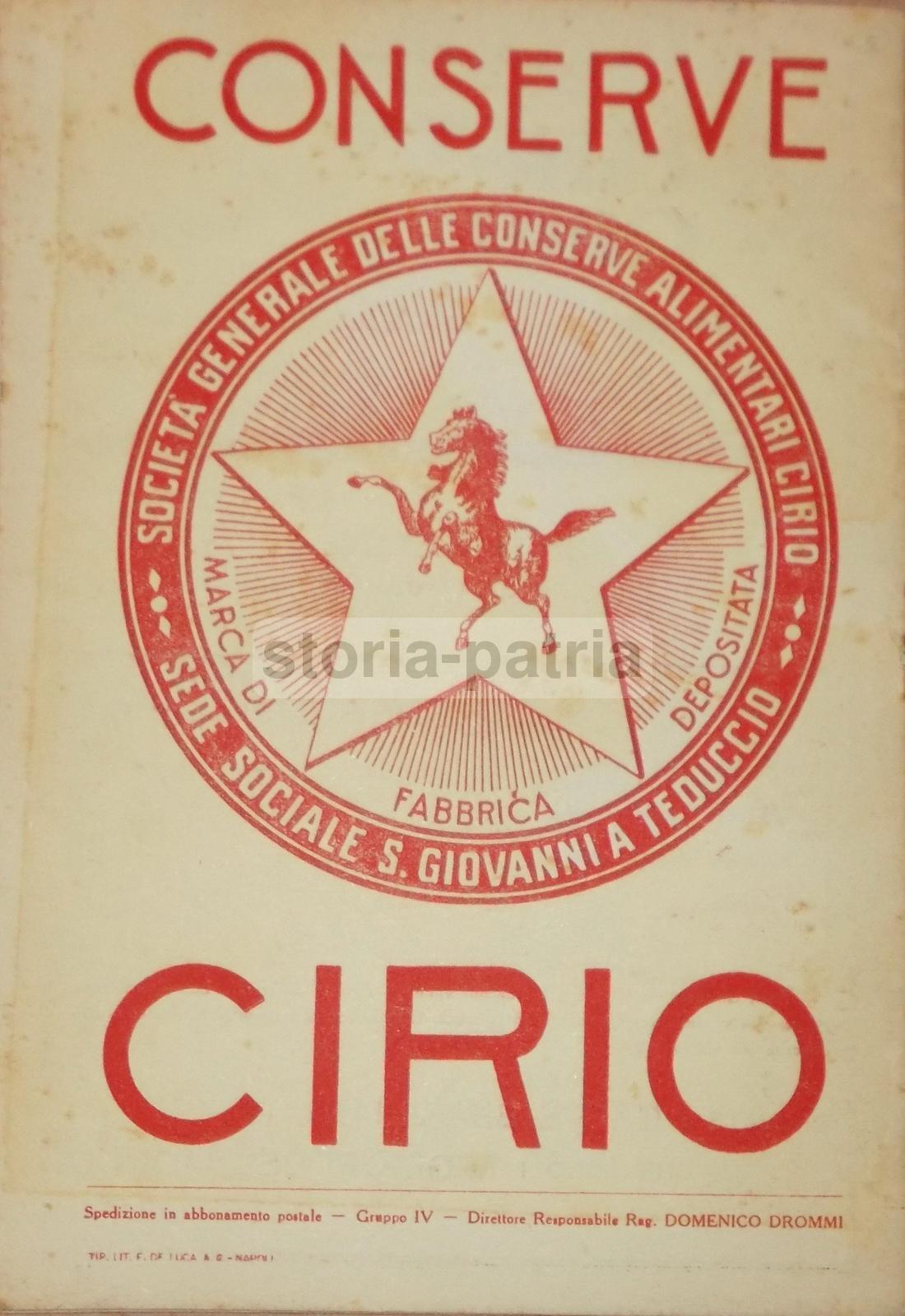 Listino Cirio Napoli 1950: Conserve Alimentari, Legumi E Frutta