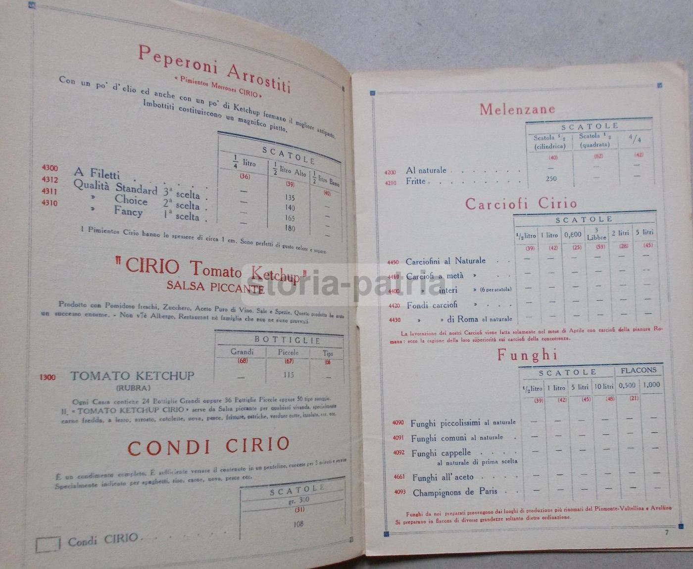 Listino Cirio Napoli 1950: Conserve Alimentari, Legumi E Frutta