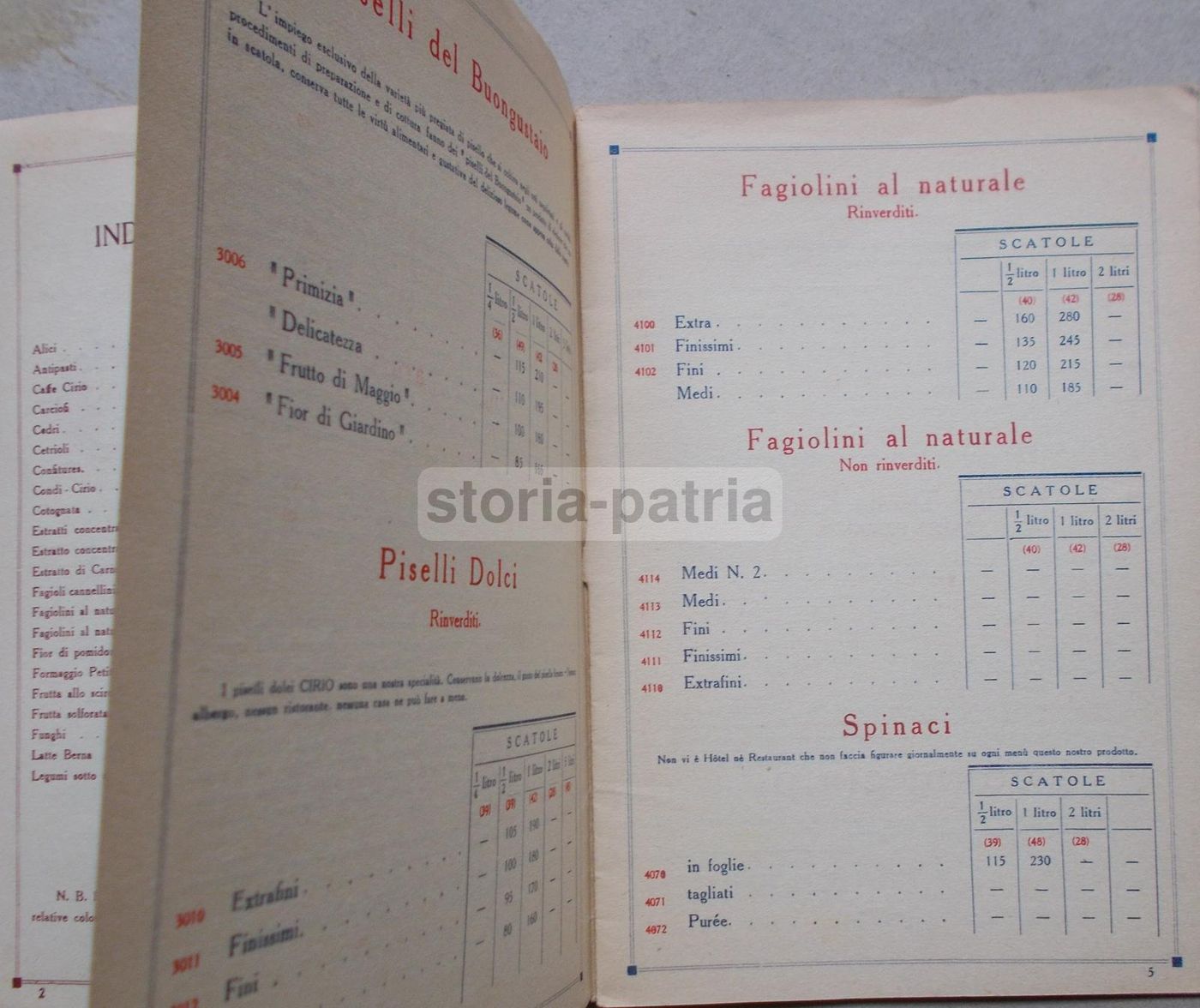 Listino Cirio Napoli 1950: Conserve Alimentari, Legumi E Frutta