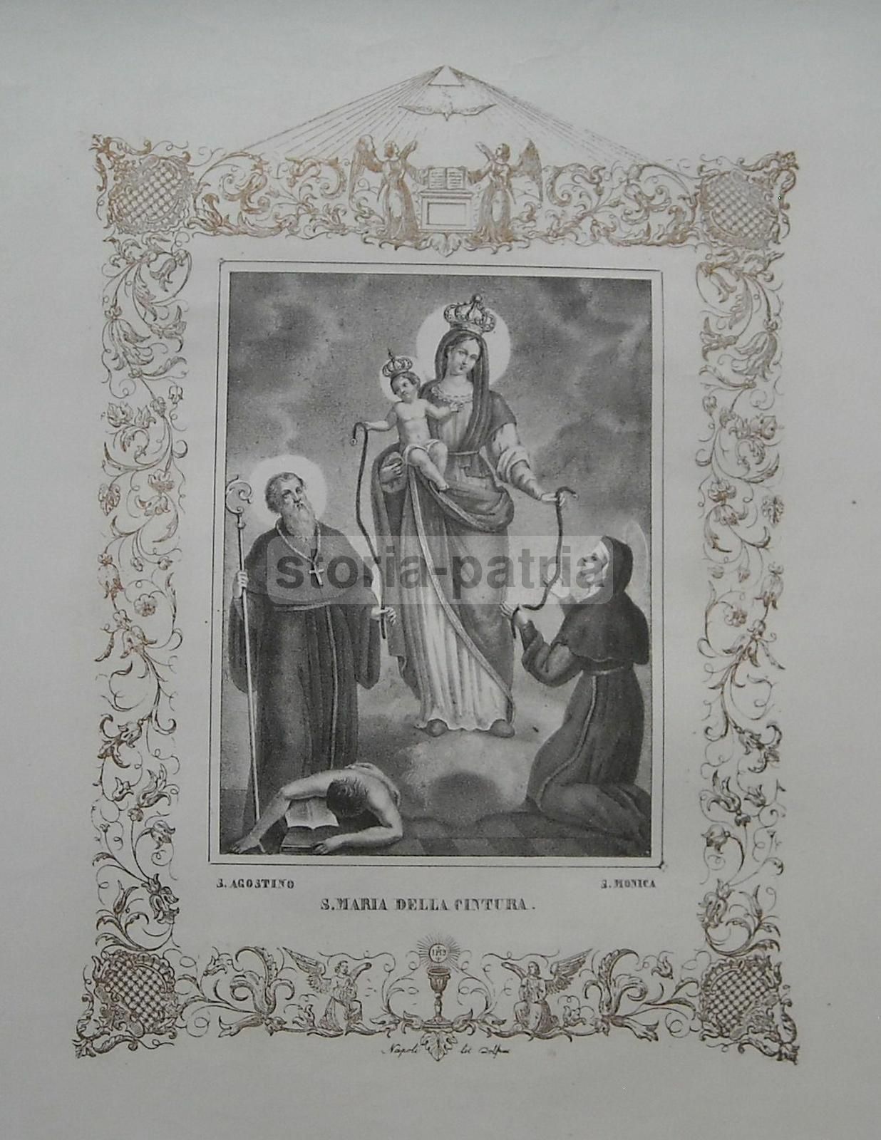 Madonna Della Cintura Con Sant'Agostino E Santa Monica, Napoli, XIX Secolo