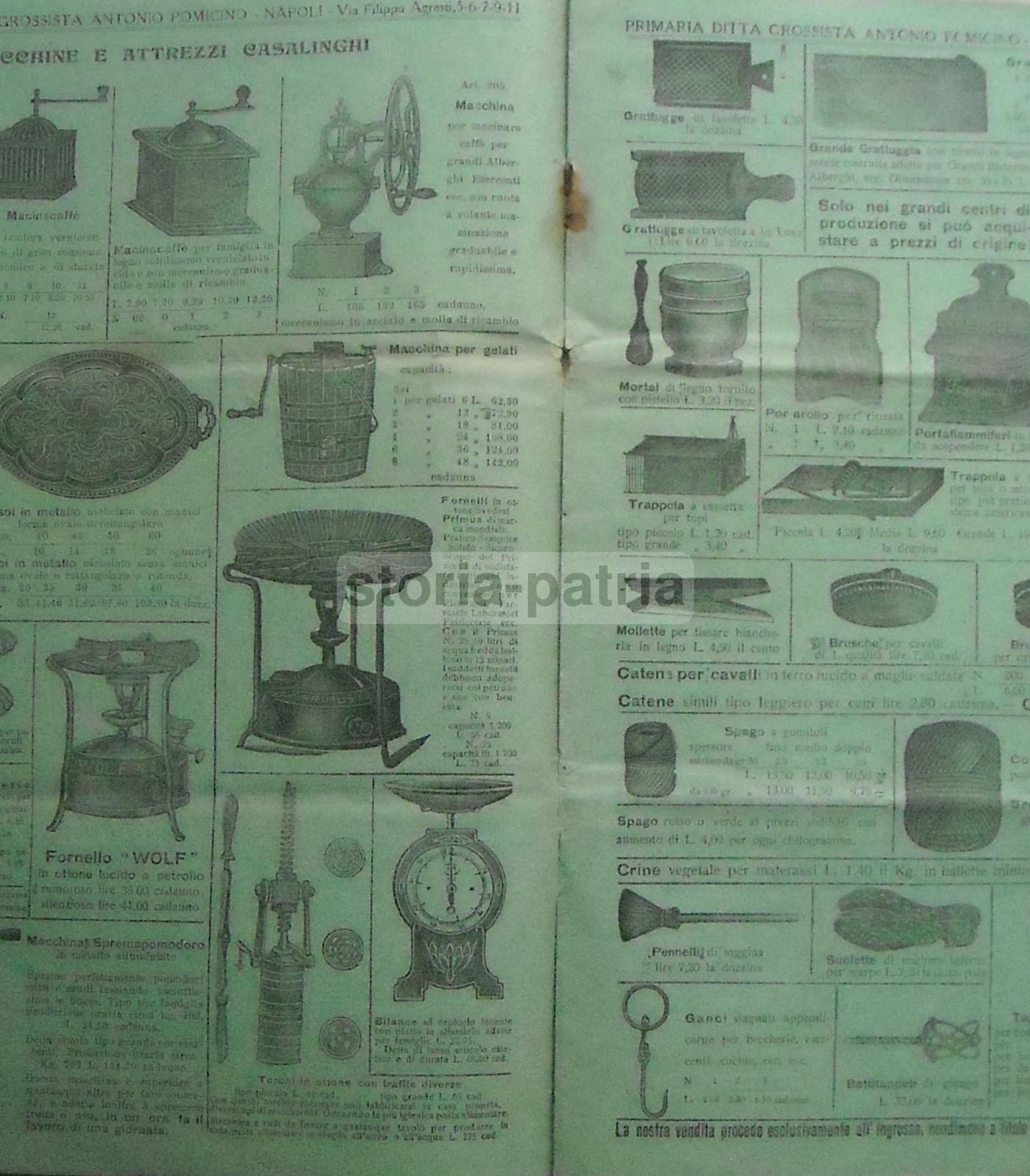 Catalogo Storico Ferramenta Pomicino Napoli Primo Novecento