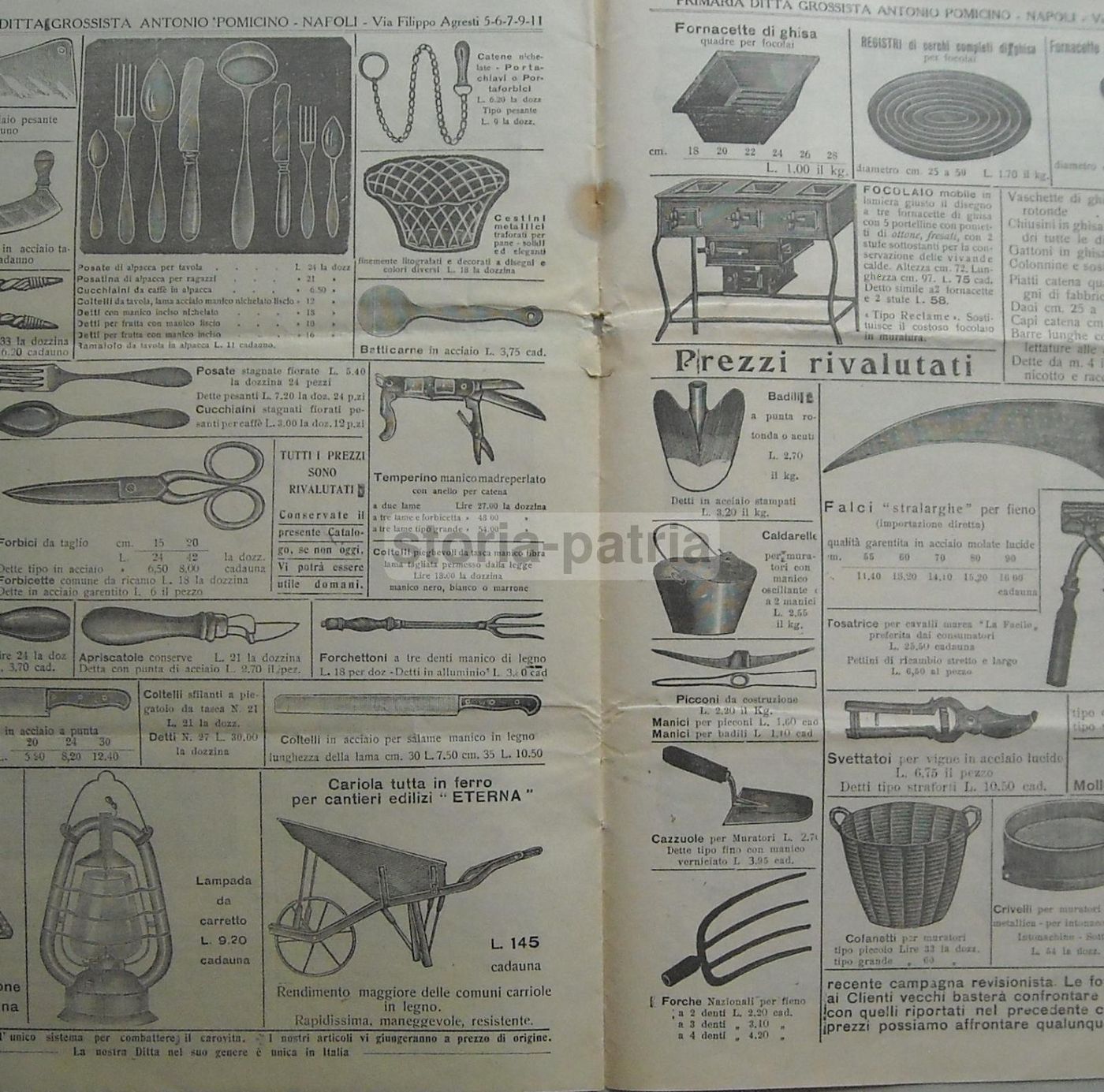 Catalogo Storico Ferramenta Pomicino Napoli Primo Novecento