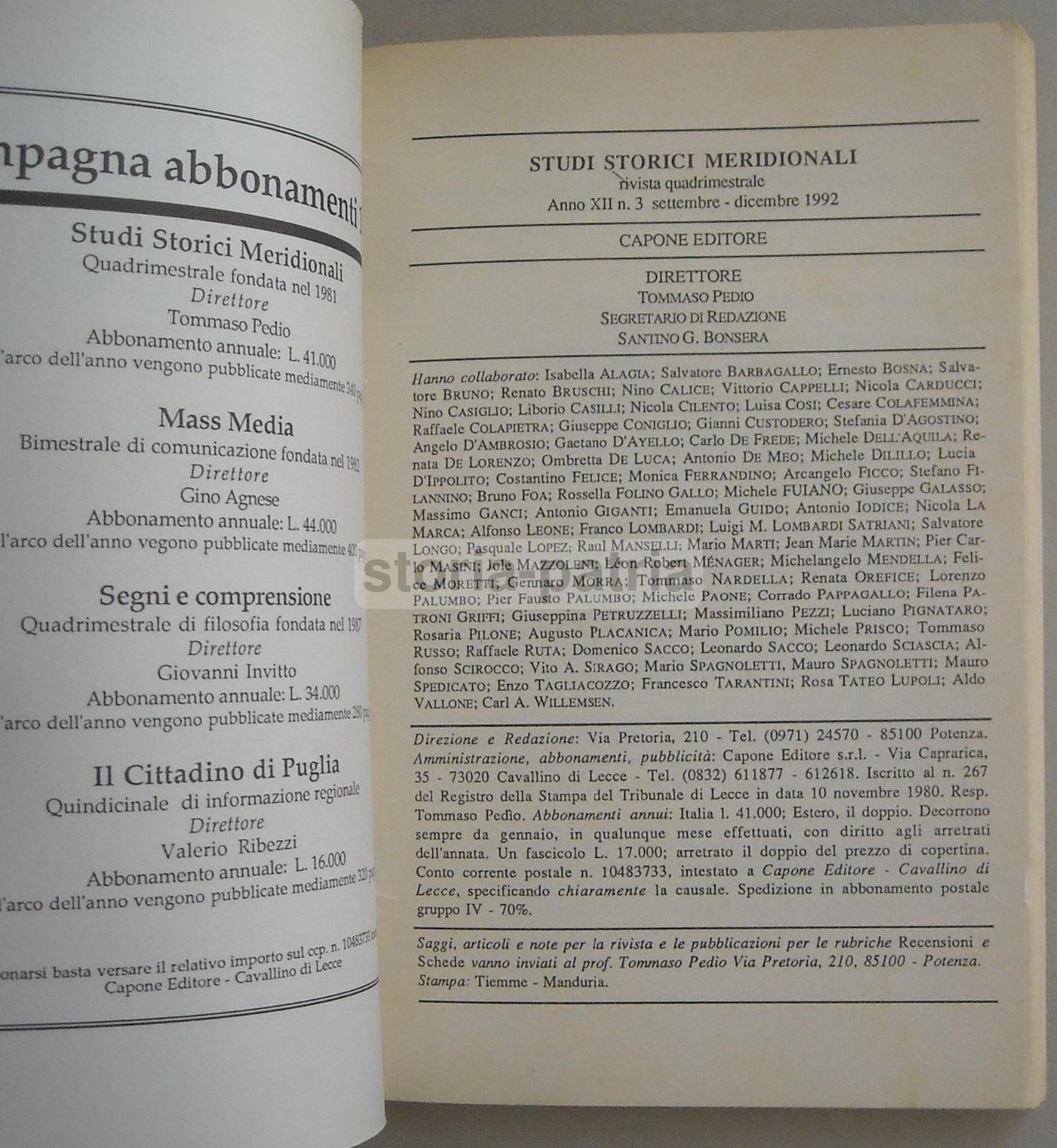 Studi Storici Meridionali 1992, Ferrante I, Ebrei, Regno Di Napoli
