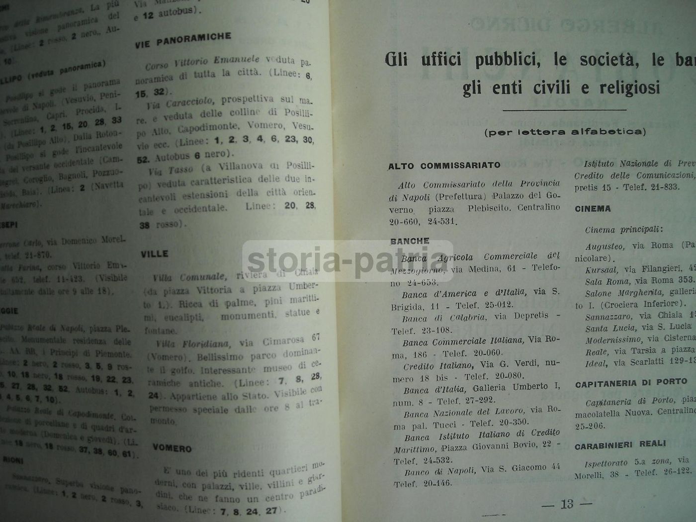 Guida Turistica Napoli 1935. Treni Popolari, Tramvie, Ferrovie