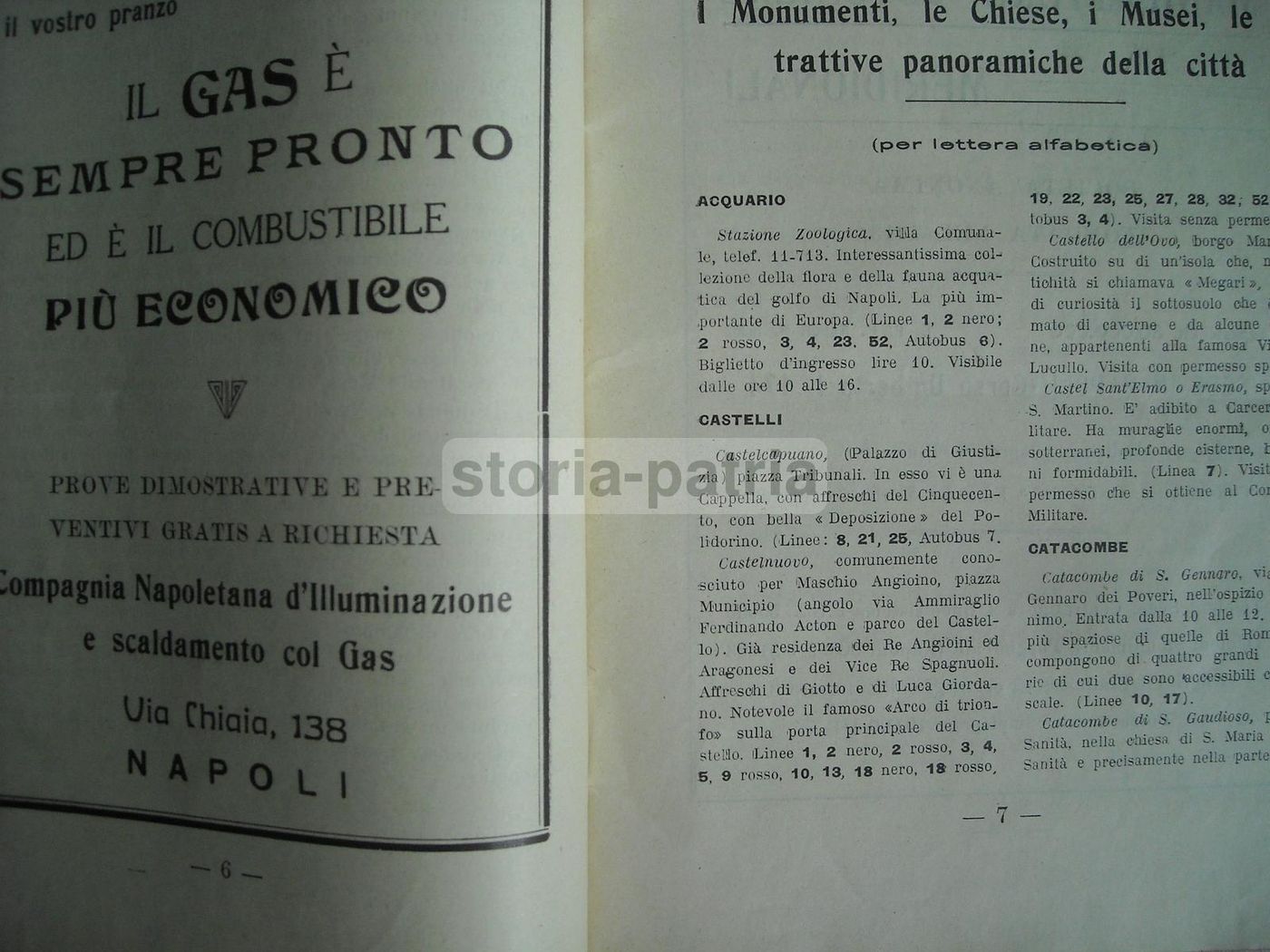 Guida Turistica Napoli 1935. Treni Popolari, Tramvie, Ferrovie