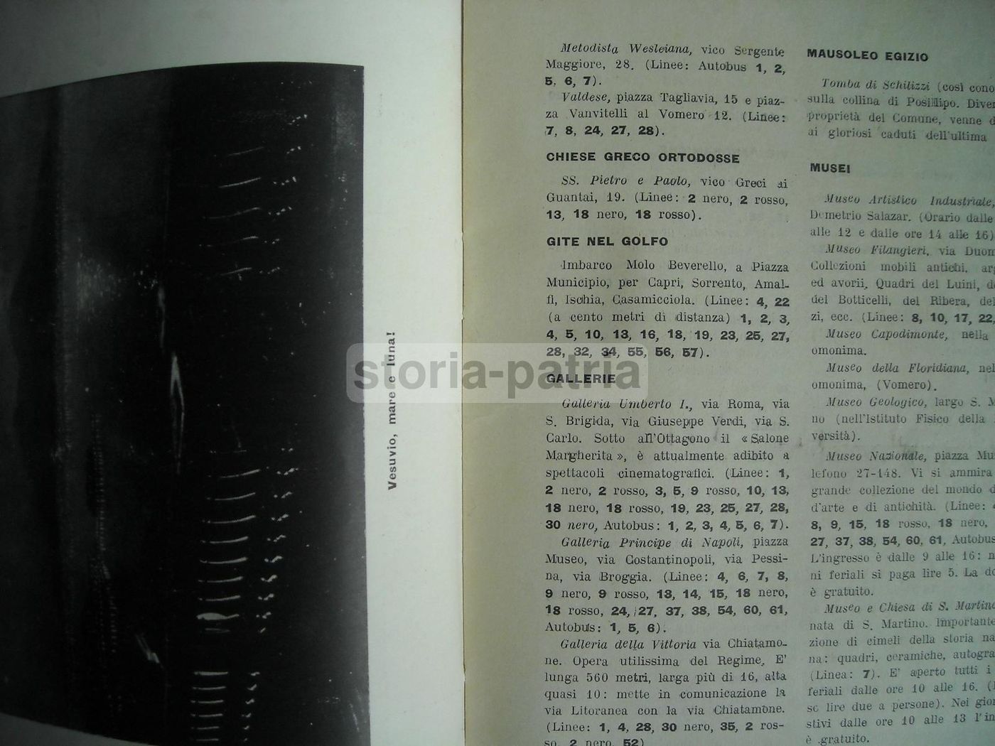 Guida Turistica Napoli 1935. Treni Popolari, Tramvie, Ferrovie