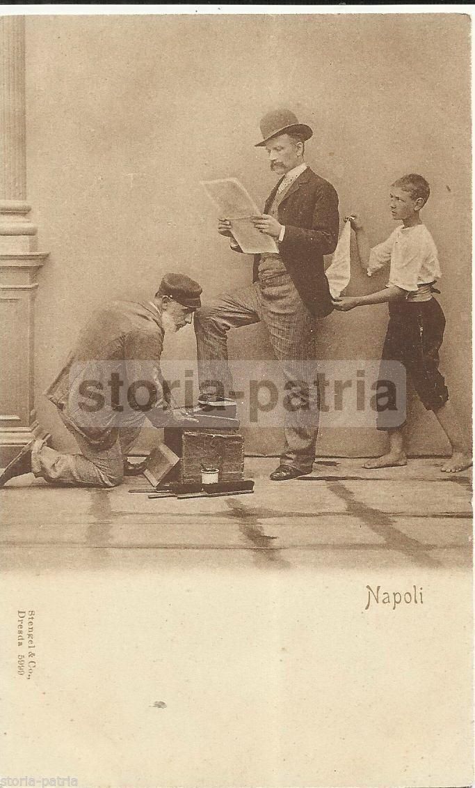 Cartolina Antica Napoli: Lustrascarpe E Scugnizzo, Primi '900