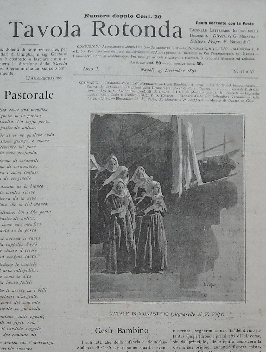 La Tavola Rotonda 1892: Napoli, d'Annunzio, Capuana, Scoppetta, Matania