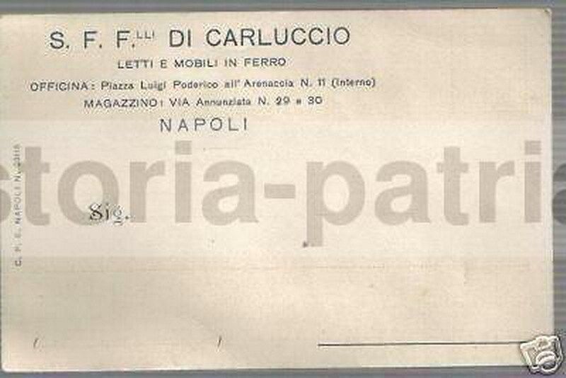Cartolina Pubblicitaria Antica F.lli Di Carluccio, Napoli, Anni '20