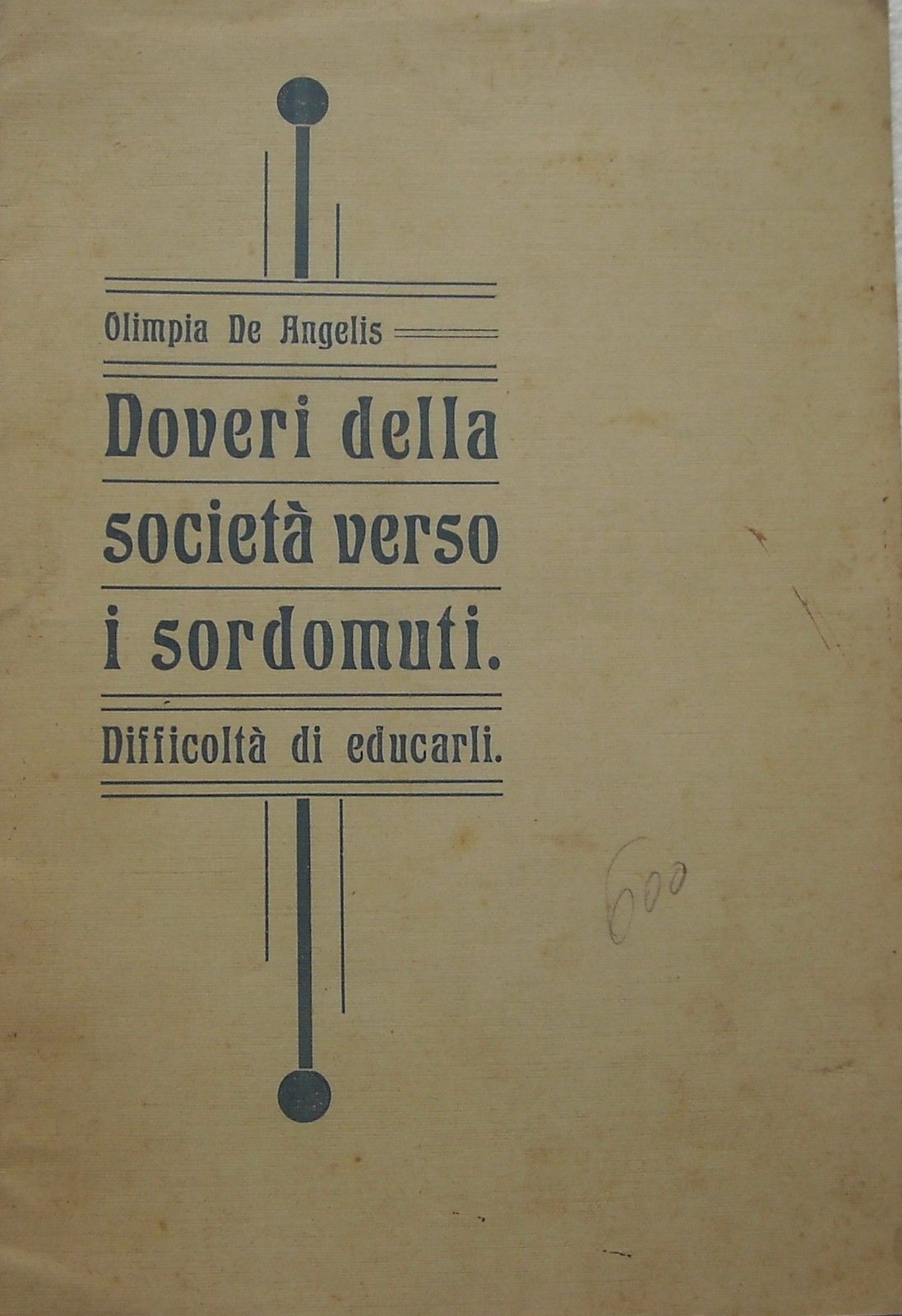 Doveri Della Società Verso I Sordomuti (De Angelis, 1911)