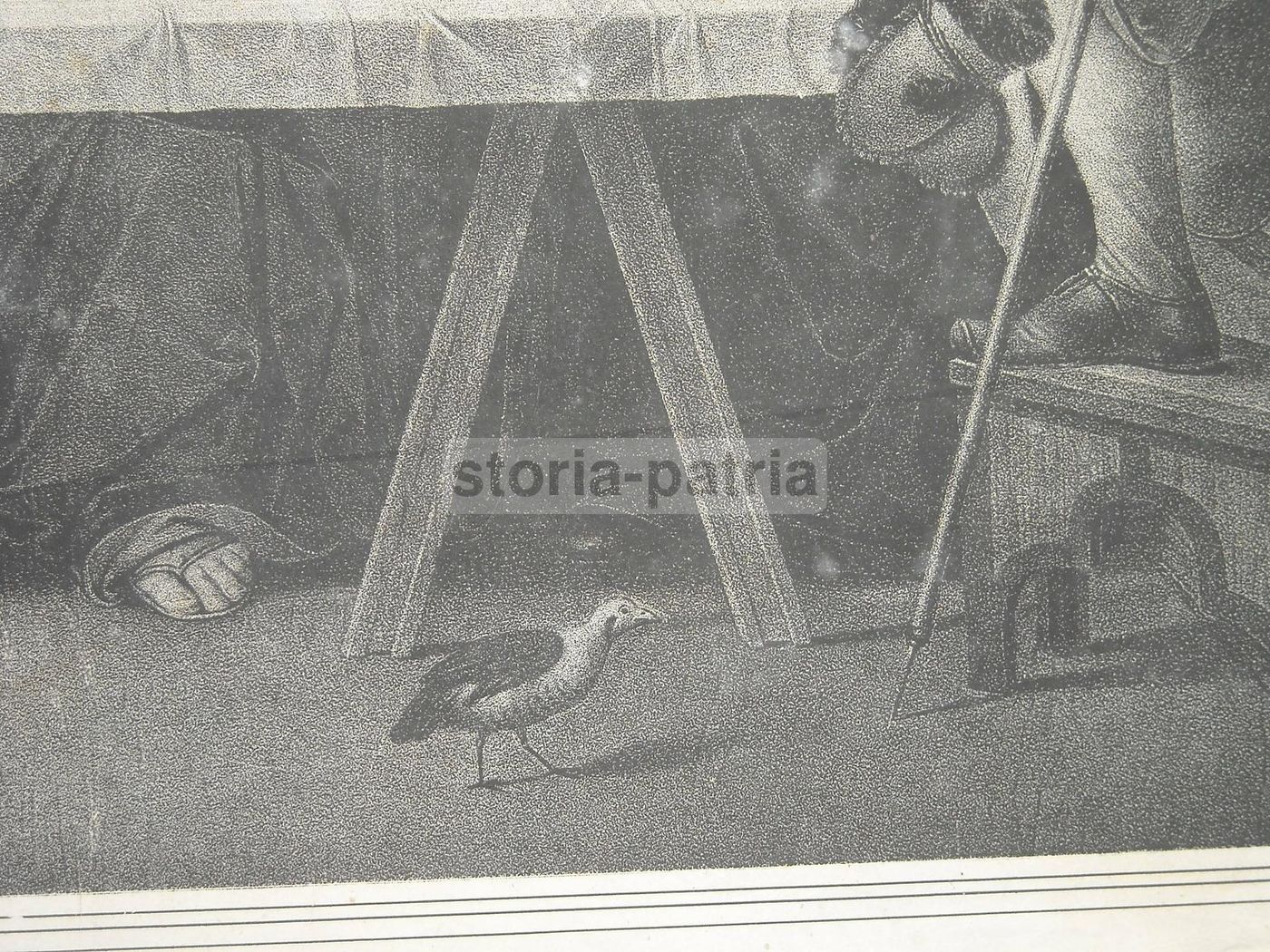 Litografia Gesù A Tavola, Ispirata A Bellini, Galvani, Napoli, Metà XIX Secolo
